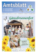 Amtsblatt der Stadt Dommitzsch, Ausgabe September 2026. Themen: Stadtratsbeschluesse, Amtliche Bekanntmachungen, Haushalt und Finanzen, Satzungen und Verordnungen, Stellenausschreibungen, Veranstaltungen, Informationen rund um das Gänsebrunnenfest