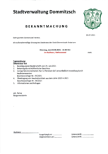 BEKANNTMACHUNG 03.08.2021