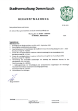 BEKANNTMACHUNG 11.10.2021