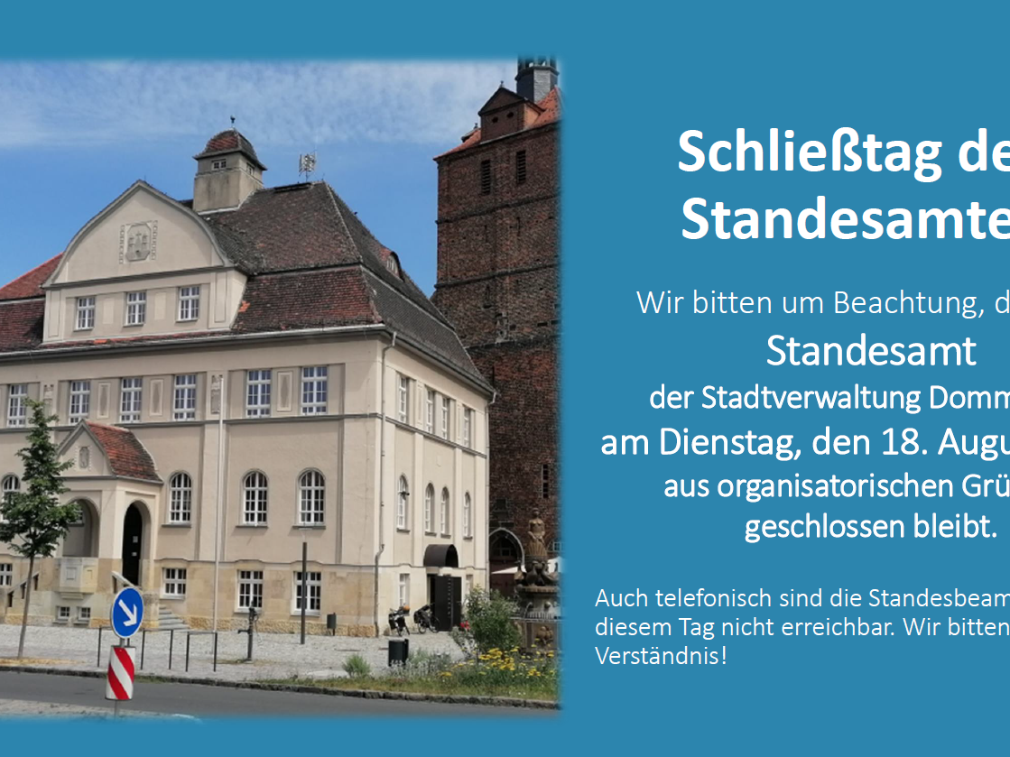 Schließtag des Standesamtes