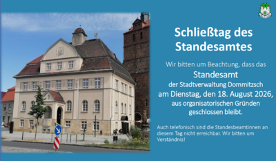 Schließtag des Standesamtes